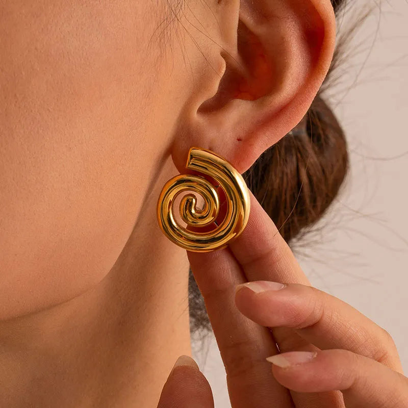 Aretes gold espiral