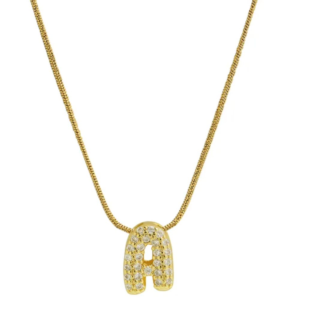 Collar letra zirconias