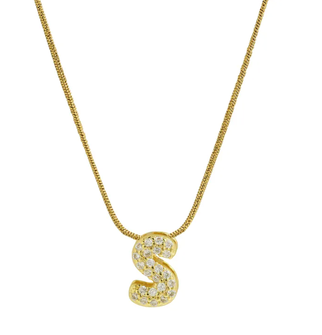 Collar letra zirconias