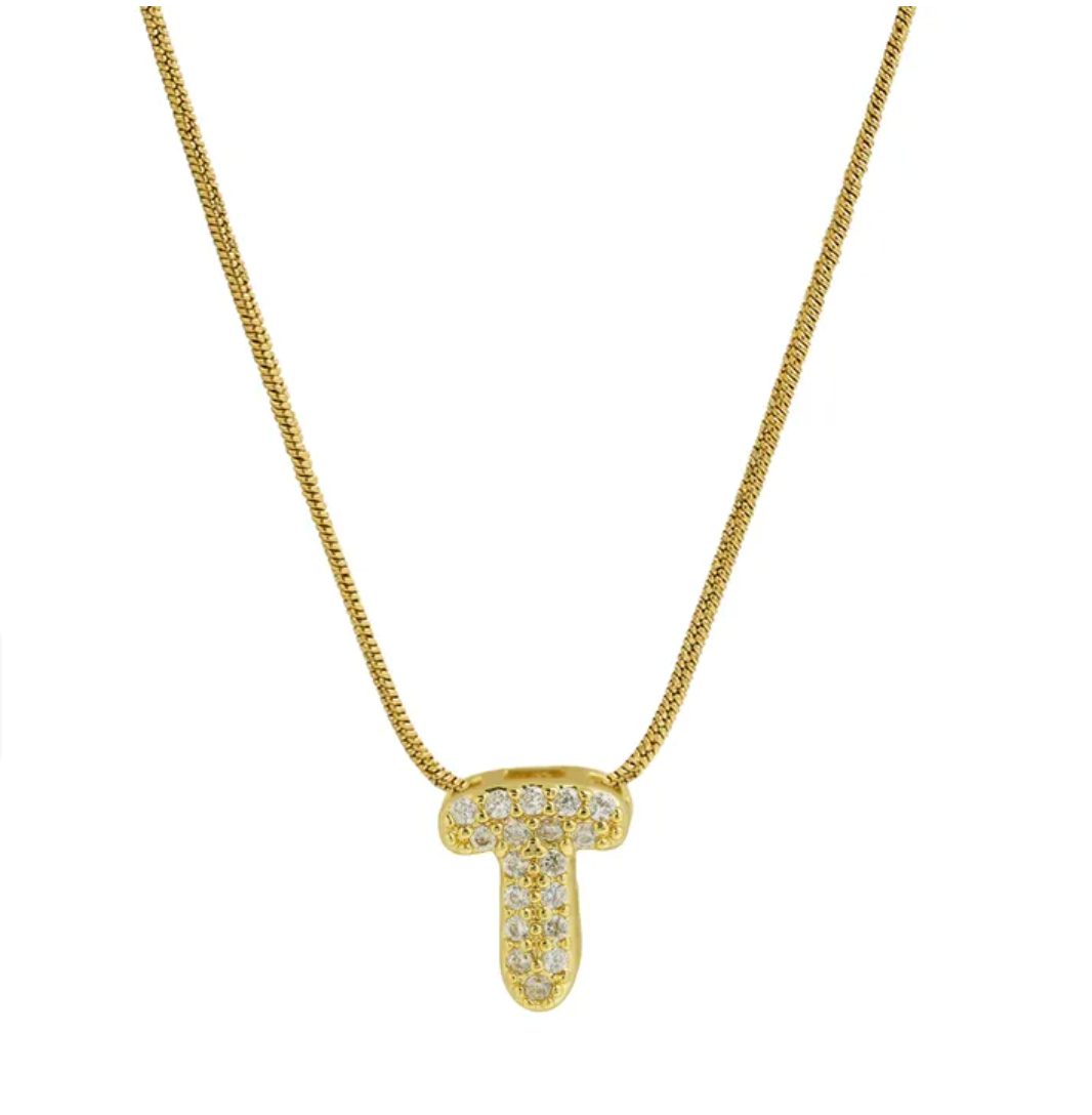 Collar letra zirconias