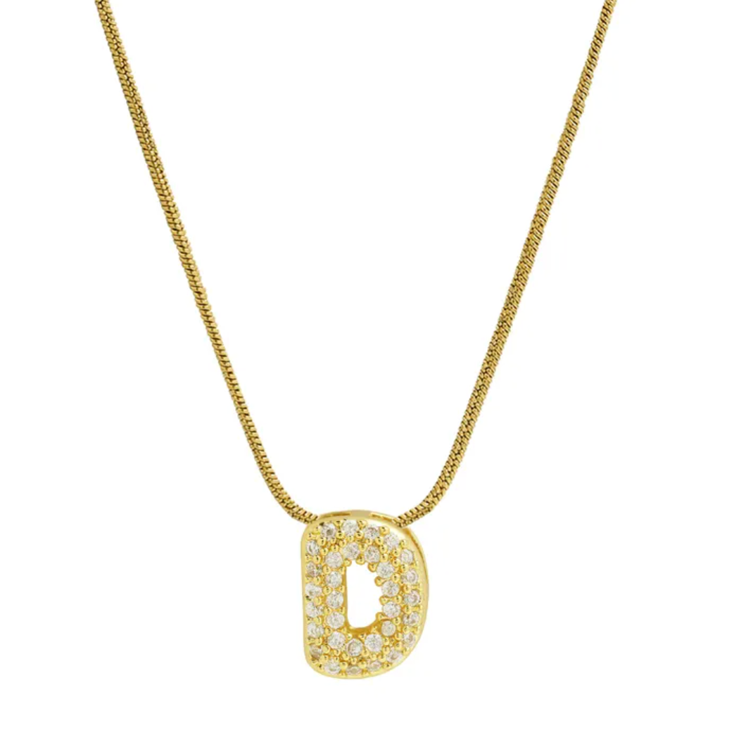 Collar letra zirconias