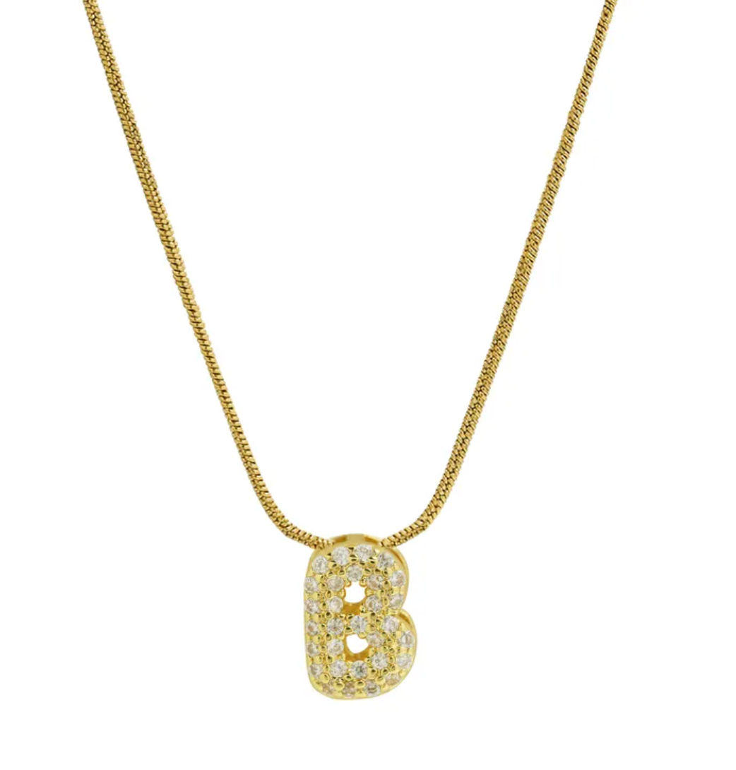 Collar letra zirconias