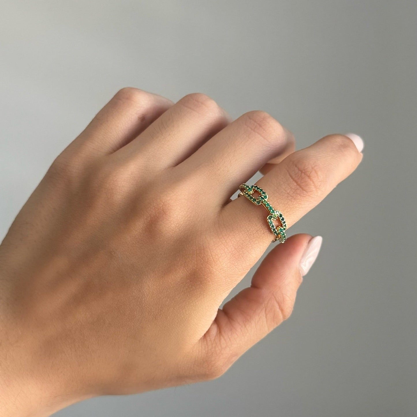 Anillo Emerald Chain