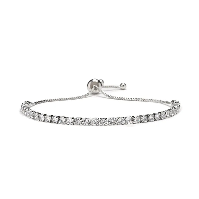 Pulsera tennis plata ajustable
