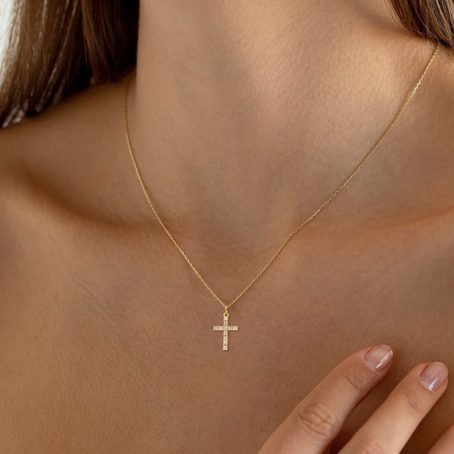 Collar cruz zirconia