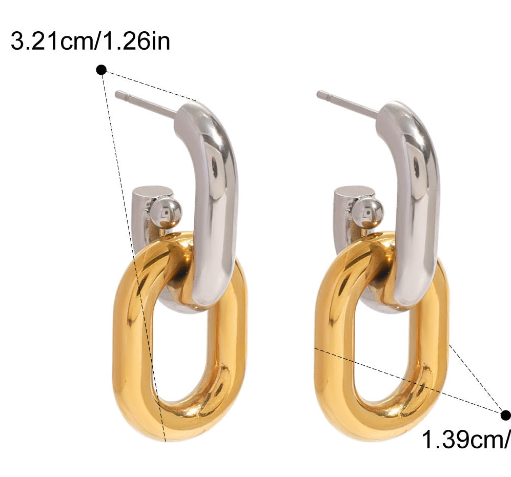 Aretes Clip Bicolor