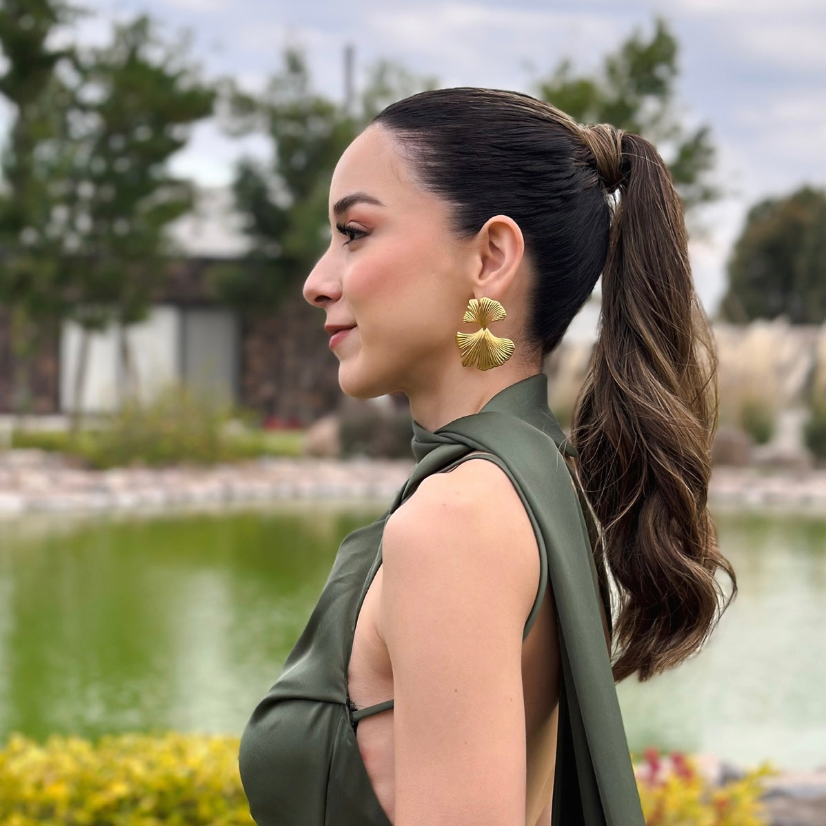 Aretes hoja Ginkgo