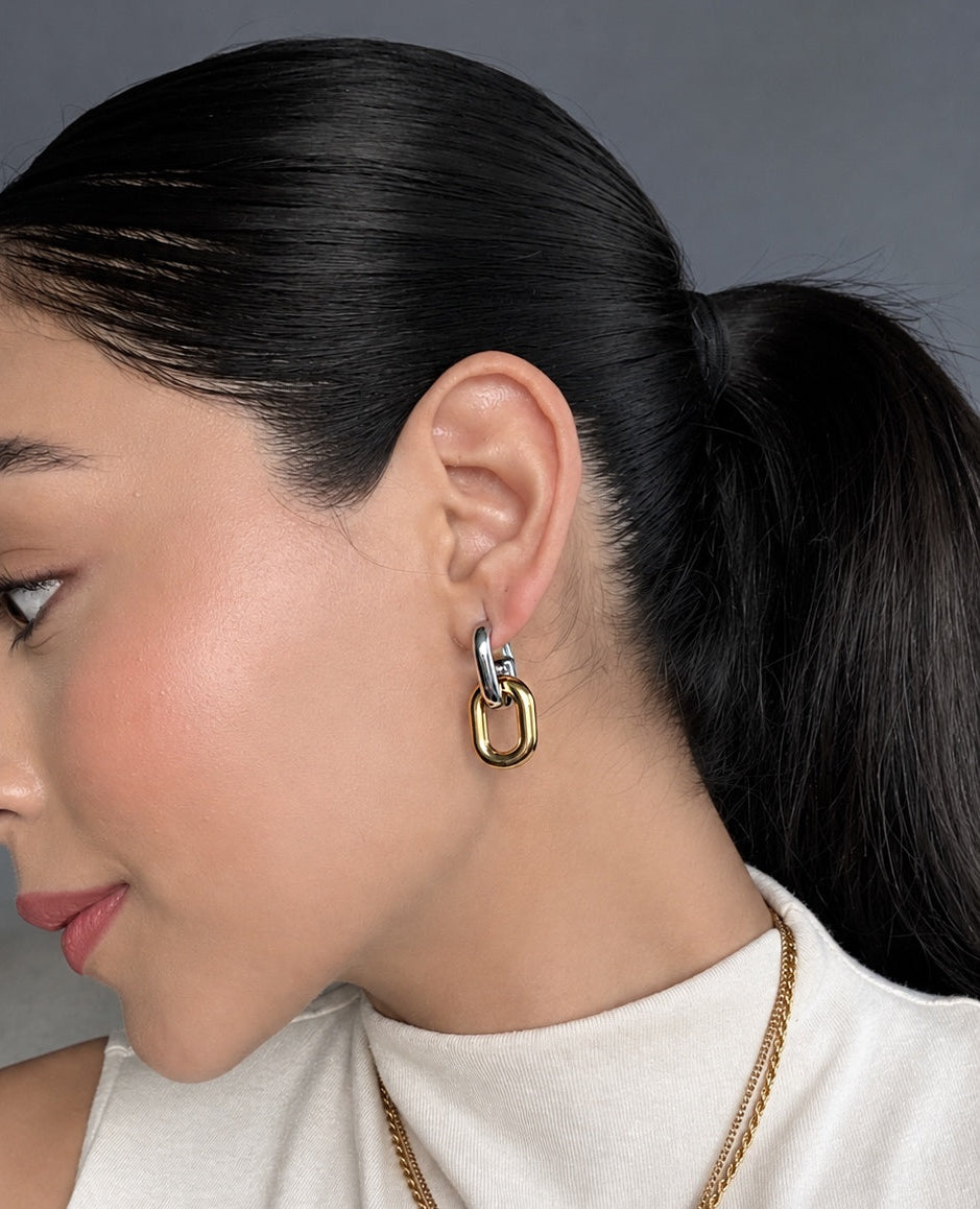 Aretes Clip Bicolor