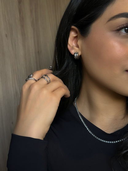 Mini Arracada duo plata