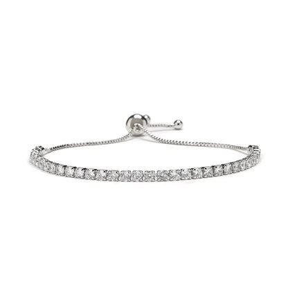 Pulsera tennis plata ajustable