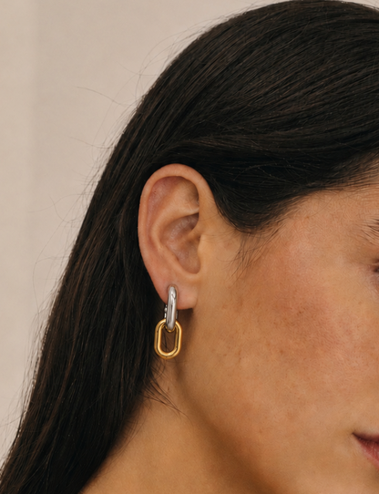 Aretes Clip Bicolor