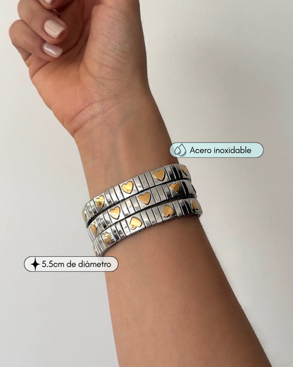 Pulsera silver hearts